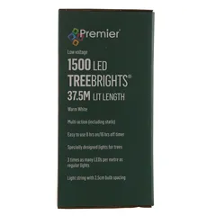 Premier TreeBrights 1500 LED Light W/Timer (37.5 m, Warm White)