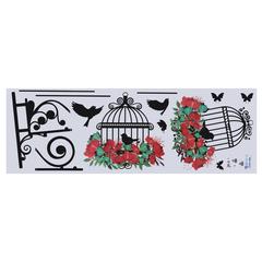 Ideal Home Bird Cage Printed Wall Sticker (25 x 70 cm)