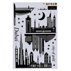 Ideal Home Dubai City Of Gold Printed Wall Sticker (60 x 90 cm)