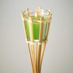 شمعة مع حامل بتصميم شعلة حديقة بايت شيلد (أخضر)