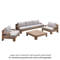 Joshua 1-Seater Acacia Wood Sofa W/Cushion Generic (102.5 x 80 x 64 cm)