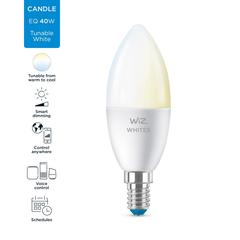 WiZ Whites E 14 Candle LED Bulb, C37 (4.9 W, Tunable White)