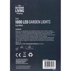 مصابيح حديقة 1000 LED تعمل بالطاقة الشمسية ذا آوت دور ليفينج كومباني (أبيض بارد)