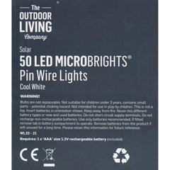 The Outdoor Living Company Solar 50 LED Microbrights Pin Wire Lights (Cool White)