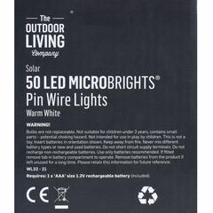 سلك 50 مصباح LED مايكرو برايتس بين يعمل بالطاقة الشمسية ذا آوت دور ليفينج كومباني (أبيض دافئ)