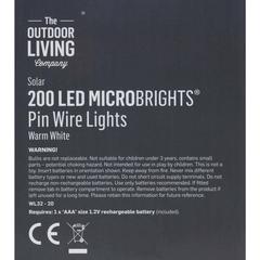 The Outdoor Living Company Solar 200 LED Microbrights Pin Wire Lights (Warm White)