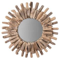 Decowood Wooden Sun Mirror (40 x 40 x 40 cm)