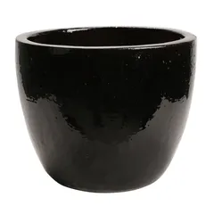 Ypsilon Glazed Terracotta Plant Pot (40 x 47 cm, Shiny Black)