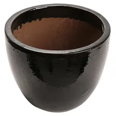 Ypsilon Glazed Terracotta Plant Pot (40 x 47 cm, Shiny Black)