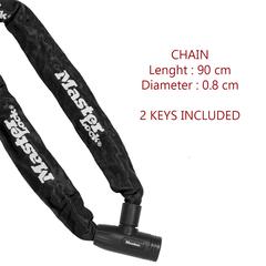 Master Lock Hardened Steel Bike Chain Lock W/Keys (90 x 0.8 cm)