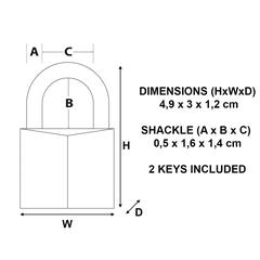 Master Lock Brass Key Padlock W/Keys (4.9 x 3 x 1.2 cm)