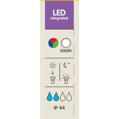 عمود إضاءة LED يعمل بالطاقة الشمسية على شكل كرة مجزعة من الزجاج والستانلس ستيل (0.01 واطـ، ألوان متعددة)