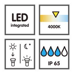 Plastic & Stainless Solar-Powered LED Ground Light ( 0.04 W, Neutral White)