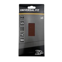 Universal Fit Sanding Sheet Pack (18.5 x 9.3 cm, 180 Extra Fine Grit, 5 Pc.)