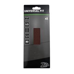 Universal Fit Sanding Sheet Pack (23 x 9.3 cm, 80 Medium Grit, 5 Pc.)