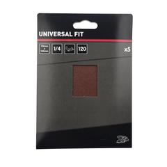 Universal Fit Sanding Sheet Pack (14.5 x 11.5 cm, 120 Fine Grit, 5 Pc.)