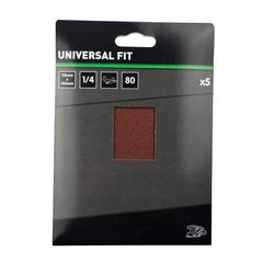 Universal Fit Sanding Sheet Pack (14.5 x 11.5 cm, 80 Medium, 5 Pc.)