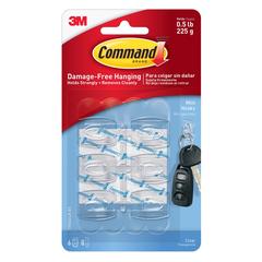 3M Command Mini Clear Hook W/ Strip Holiday Pack