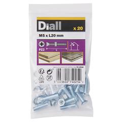 Diall Carbon Steel Machine Screw & Nut Pack (20 mm, 20 Pc.)