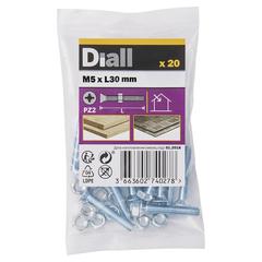 Diall Zinc-Plated Carbon Steel Machine Screw & Nut Pack (M5 x 30 mm, 20 Pc.)