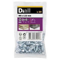 Diall Zinc-Plated Carbon Steel Machine Screw & Nut Pack (M5 x 12 mm, 20 Pc.)