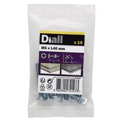 Diall Zinc-Plated Carbon Steel Roofing Nut & Bolt Pack (M5 x 40 mm, 10 Pc.)