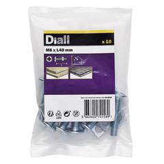 Diall Zinc-Plated Carbon Steel Roofing Nut & Bolt Pack (M8 x 40 mm, 10 Pc.)