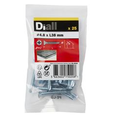 Diall Zinc-Plated Carbon Steel Self Drilling Screw Pack (4.8 x 38 mm, 25 Pc.)