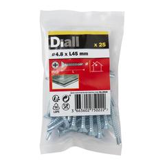 Diall Zinc-Plated Carbon Steel Self Drilling Screw Pack (4.8 x 45 mm, 25 Pc.)