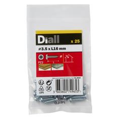 Diall Zinc-Plated Carbon Steel Pan Head Screw Pack (3.5 x 16 mm, 25 Pc.)