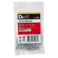 Diall Zinc-Plated Carbon Steel Pan Head Screw Pack (3.5 x 25 mm, 25 Pc.)