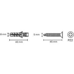 Diall Nylon Wall Plug Pack (8 x 40 mm, 10 Pc.)