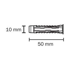 Diall Universal Nylon Wall Plug Pack (10 x 50 mm, 10 Pc.)