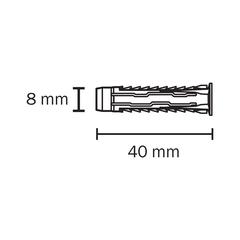Diall Universal Nylon Wall Plug Pack (8 x 40 mm, 10 Pc.)
