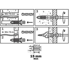 Diall Nylon & Steel Wall Plug Pack (8 x 65 mm, 6 Pc.)
