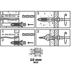 Diall Universal Nylon & Steel Wall Plug Pack (10 x 50 mm, 5 Pc.)