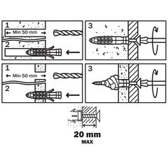 Diall Universal Nylon & Steel Wall Plug Pack (8 x 40 mm, 4 Pc.)