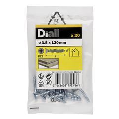 Diall Zinc-Plated Carbon Steel Wood Screw Pack (3.5 x 20 mm, 20 Pc.)