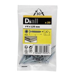 Diall Zinc-Plated Carbon Steel Wood Screw Pack (4 x 25 mm, 20 Pc.)