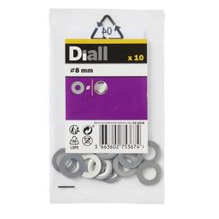 Diall Stainless Steel Medium Flat Washer Pack (M8, 10 Pc.)