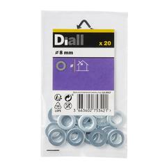 Diall Carbon Steel Small Flat Washer Pack (M8, 20 Pc.)