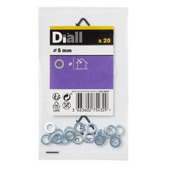 Diall Carbon Steel Small Flat Washer Pack (M5, 20 Pc.)