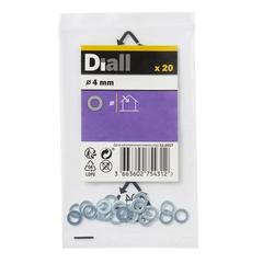 Diall Carbon Steel Small Flat Washer Pack (M4, 20 Pc.)