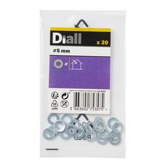 Diall Carbon Steel Medium Flat Washer Pack (M5, 20 Pc.)
