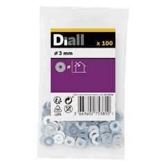 Diall Carbon Steel Large Flat Washer Pack (M3, 100 Pc.)