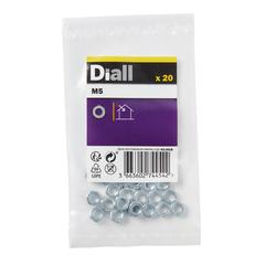 Diall Zinc-Plated Carbon Steel Hex Nut Pack (M5, 20 Pc.)