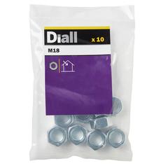 Diall Zinc-Plated Carbon Steel Lock Nut Pack (M18, 10 Pc.)