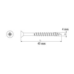 مجموعة براغي أثاث فولاذ كربوني ديال (0.4 × 4.5 سم، 50 قطعة)