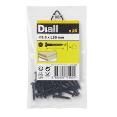 Diall Carbon Steel Dome Wood Screw Pack (3.5 x 20 mm, 25 Pc.)