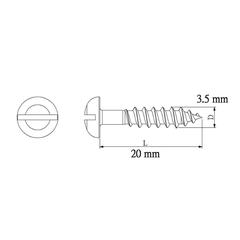 Diall Carbon Steel Dome Wood Screw Pack (3.5 x 20 mm, 25 Pc.)